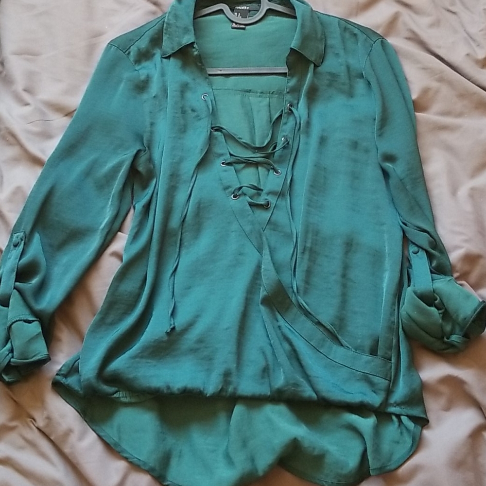 Dark Turquoise/Green Blouse